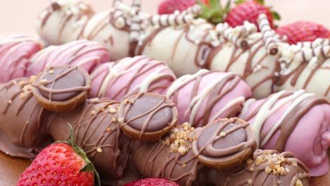 Verschiedene-Leckere-Früchte-Umhüllt-Von-Leckerer-Schokolade-Und-Bonbons-Obendrauf