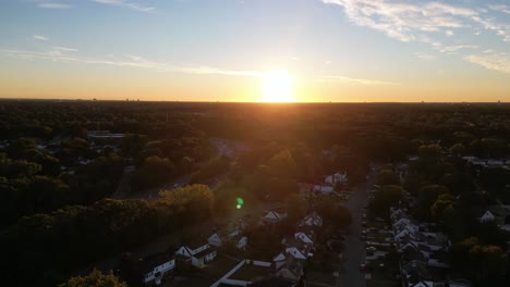An-aerial-time-lapse-over-a-residential-neighborhood-on-Long-Island,-NY-1