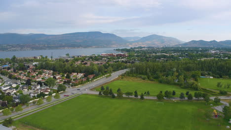 Drone-view-of-homes-and-suburban-sprawl-near-Okanagan-Lake-in-Kelowna