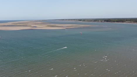 Island-of-Guajiru,-Brazil,-a-lagoon-popular-for-kitesurfing-in-flat-water
