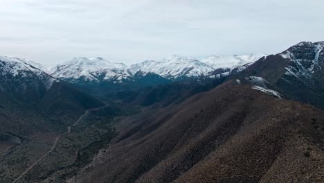Luftumlaufbahn-Der-Schneebedeckten-Anden-Im-Norden-Chiles
