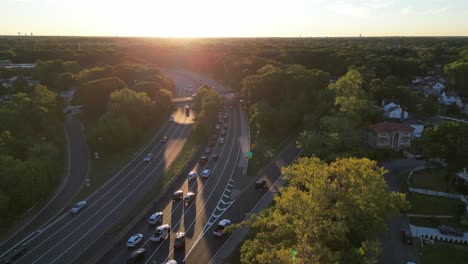 An-aerial-view-of-the-Southern-State-Parkway-on-Long-Island,-NY-2
