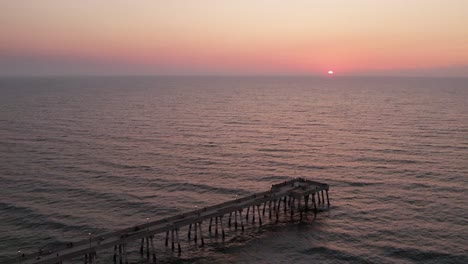 Sunrise-aerial-pullout-wrightsville-beach-nc,-north-carolina