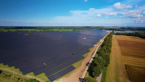 Large-Scale-Solar-Farm-On-Clear-Sunny-Day