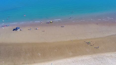 View-of-a-drone-flying-forward-showing-a-beach-and-the-Mexican-flag