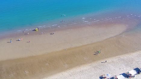 View-of-a-drone-flying-showing-a-beach-and-the-Mexican-flag