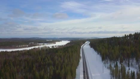 Drone-aerial-winter-driving-conditions-footage-forward-move