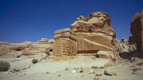 Cliffs-in-ancient-city-of-Nabataean-kingdom,-Jordan,-Arab,-Asia