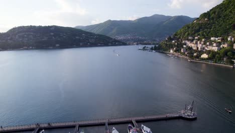 Passenger-Ferries-Docked-On-Lake-Como-In-Northern-Italy's-Lombardy-Region