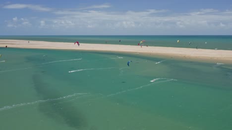 Kite-Surfers-Sail-And-Play-On-Windy-Ilha-Do-Guajiru-Seacoast-1