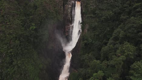 Aerial-View-Of-Salto-de-Bordones-Waterfall-And-Dense-Forest-In-Huila,-Colombia