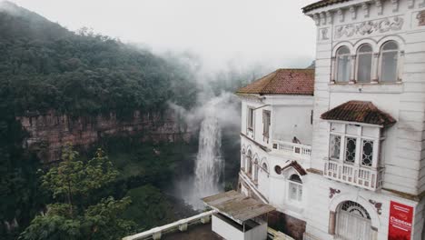 Aerial-View-Of-Tequendama-Falls-Museum-Towards-Tequendama-Cascades-In-Colombia