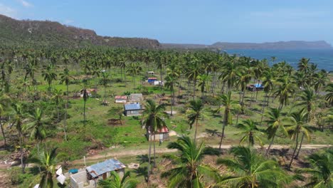 Houses-along-coast-destroyed-by-Fiona-hurricane,-Samana-in-Dominican-Republic