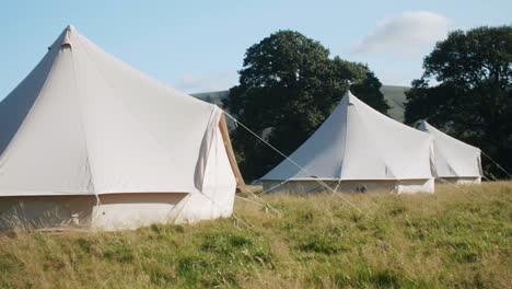 Luxury-Bell-tents,-surrounded-by-nature