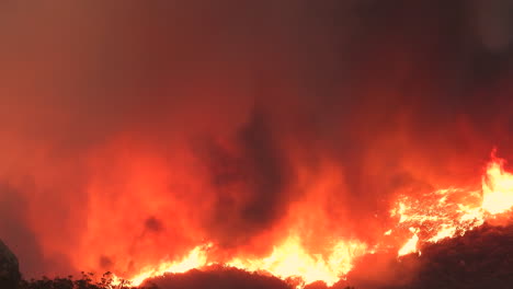 Incendios-Forestales-Destruyendo-Furiosamente-Un-Pedazo-De-Tierra,-Llamas-Rojas-Quemando-El-Bosque-En-California-Usa