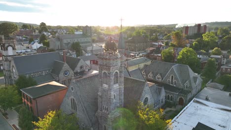 Aerial-of-Christian-church-cathedral-in-USA