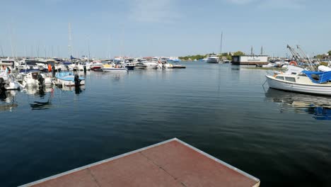 Moored-boats-calm-waters-Sozopol-yacht-club-marina-black-sea-coast