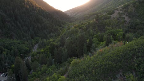 Sunset-Sky-Over-Mountain-Ridge-In-Millcreek-Canyon,-Salt-Lake-City,-Utah