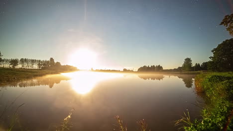 Static-shot-of-sunset-to-starry-night-in-timelapse-at-evening-time
