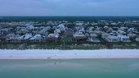 Drone-view-flying-towards-Rosemary-Beach-Florida