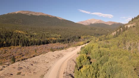 Little-Baldy-Mountain-and-Mount-Silverheels-in-the-distance-as-the-cameras-lifts-up-above-a-gravel-road