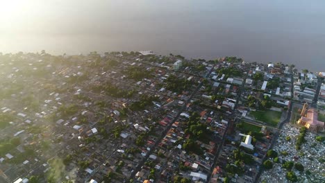 Drone-shot-of-the-Parintins-a-municipality-located-east-of-the-Amazonas-state-of-Brazil