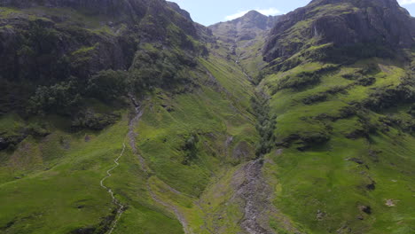 Flying-back-way-from-mountain-in-Glencoe-Scotland