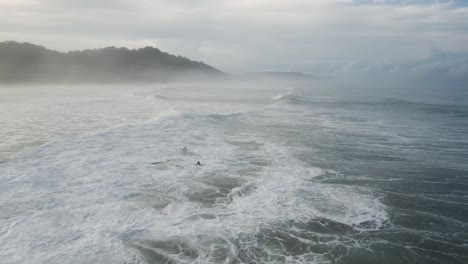 Drone-shot-of-the-Sunrise-at-Santa-Teresa-beach-in-Costa-Rica