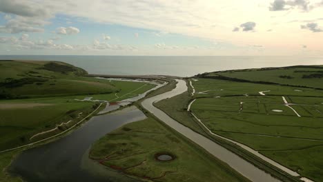 Seven-Sisters-National-Park,-Cuckmere-river
Drone-view