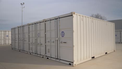 Rotating-shot-around-a-bright-white-shipping-container