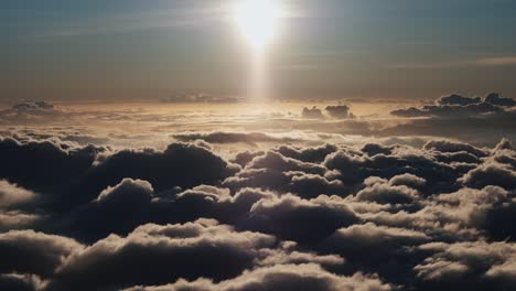 Timelapse-with-sunset-above-the-clouds-shot-on-Haleakala,-Maui,-Hawaii
