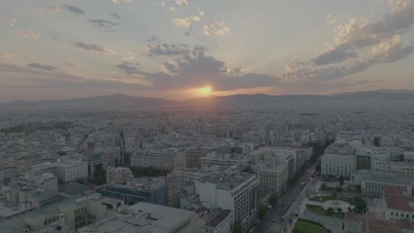 Aerial---General-shot-of-Athens-at-sunset
