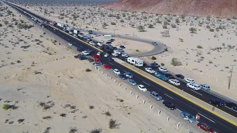 View-of-a-drone-showing-a-highway-during-a-manifestation