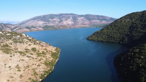AERIAL-Fly-By-over-Lake-Butrint,-Albania