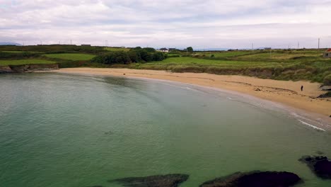 Aerial-view-in-4K-of-Siver-Silver-strand-in-Sherkin-Island,-South-West-Cork,-Ireland