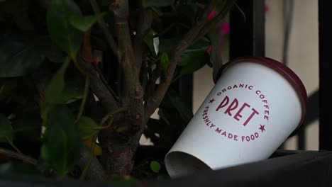 Organic-Coffee,-Freshly-Made-Food-From-PRET-Thrown-Away-in-London,-United-Kingdom