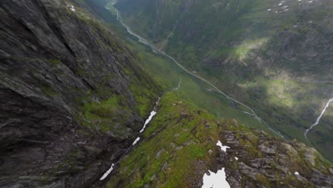 Norway-mountain-couloir-dive-drone-dramatic-FPV-|-Dji-Drone