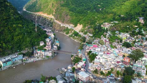 Towns-located-on-the-edge-of-Himalaya-mountain-range-on-the-banks-of-river-Mandakini