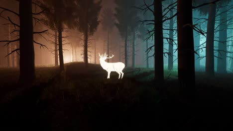 Radioactive-deer-in-the-fantasy-night-forest