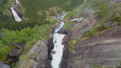 Norway-Låtefoss-waterfall-drone-shot-dive-FPV-|-Dji-Drone