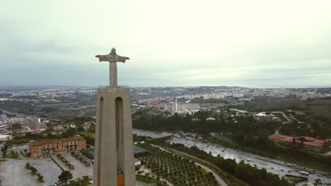 Big-statue-of-Jesus-Christ-in-Almada,-Lisbon---Portugal