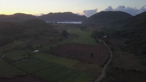Luftbild:-Feldweg-Folgt-Landwirtschaftlichen-Reisfeldern-In-Der-Nähe-Der-Bucht-Von-Lombok