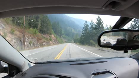 Car-Driver's-POV,-Time-Lapse-Driving-through-Mountain-Landscape