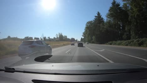 Car-Driver's-Point-of-View-Driving-on-Busy-Highway-Dash-Cam-Time-Lapse