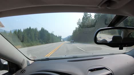 Car-Driver-Perspective,-Driving-through-Scenic-Landscape-TIME-LAPSE