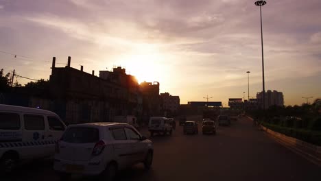 Vidyasagar-Bridge-Mautplatz-In-Kalkutta-Während-Des-Sonnenuntergangs