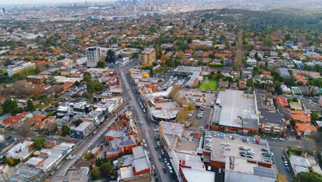 Aerial-shots-over-Kew,-reveal-Melbourne