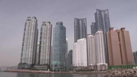 Long-shot-of-Haeundae-Marina-with-skyscrapers-in-South-Korea