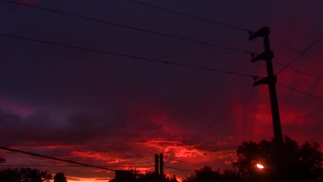 Sonnenuntergang-Im-Zeitraffer,-Roter-Himmel.-Argentinien