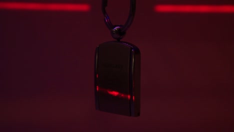 Close-Up-of-the-Hungary-Metal-Souvenir-Keychain-and-the-Moving-Laser-Light-1